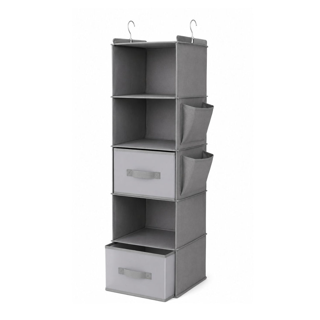5Layer Hanging Closet Organizer with 2 Drawers