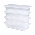 Pack of 4 Food Storage Containers with Removable Drain Tray and Lids