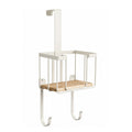 Wall Mount Ironing Board Holder with Storage Basket Over-the-Door Organizer