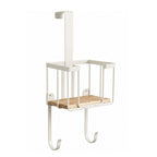 Wall Mount Ironing Board Holder with Storage Basket Over-the-Door Organizer