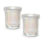 Pack of 2 Glass Apothecary Jars with Lids Bathroom Storage Canister Set
