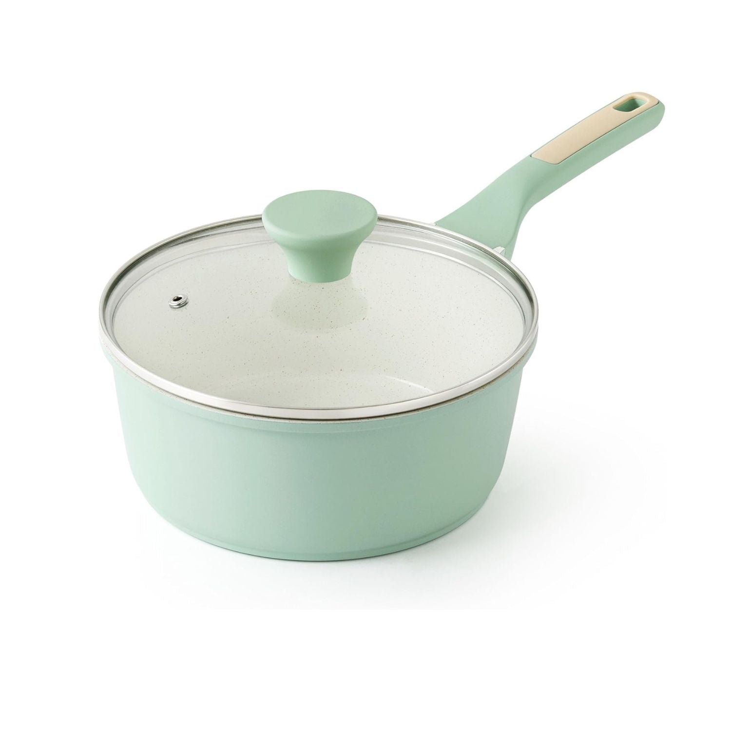 1.5 Qt Nonstick Saucepan with Lid Induction Compatible Small Cooking Pot
