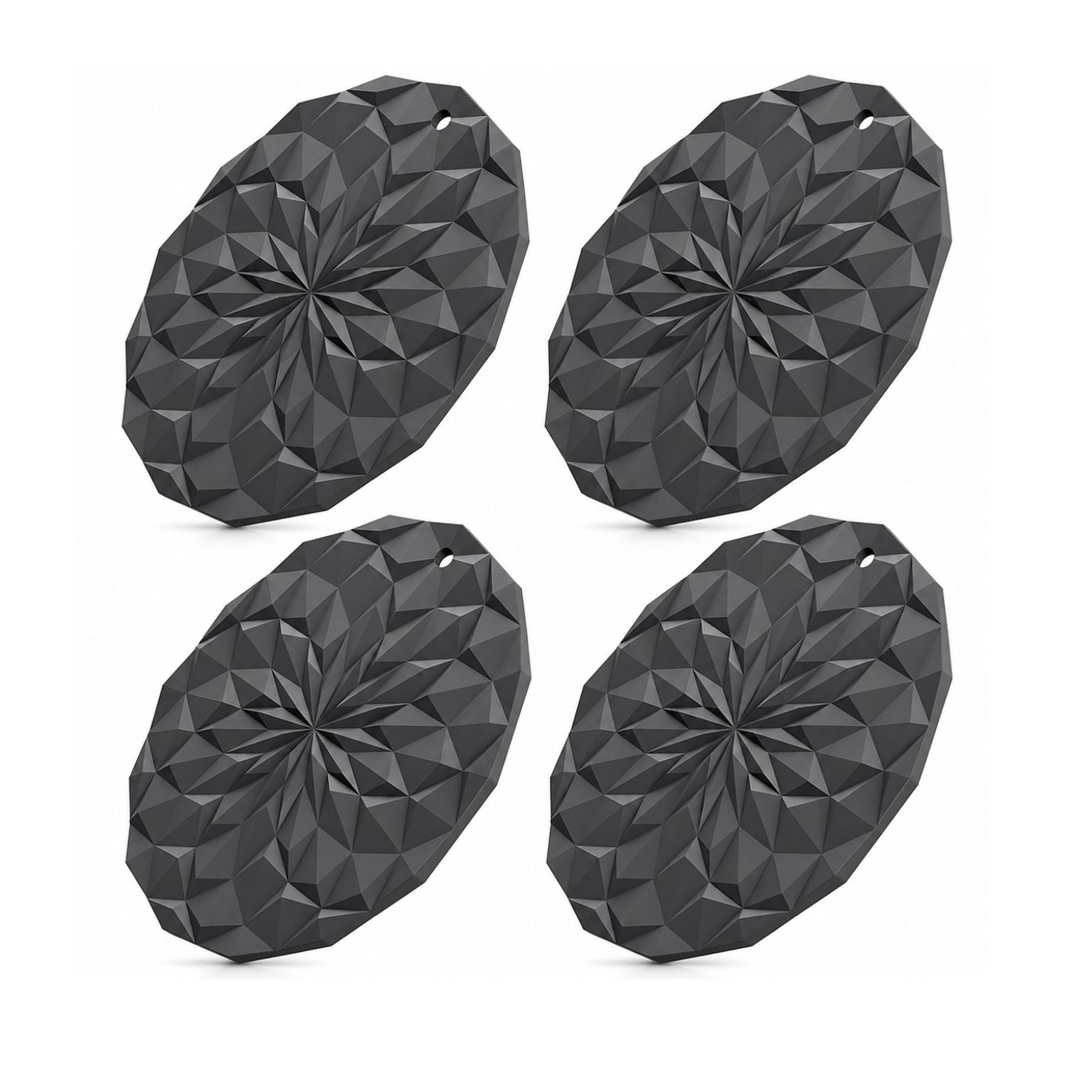 Pack of 4 Silicone Trivet Mats 7.4 Inch Heat Resistant Pot Holders