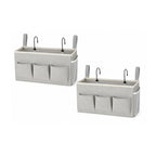 Pack of 2 Bedside Caddy Organizer with Water Bottle Holder and Fixed Straps