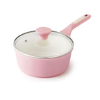 2 Qt Nonstick Saucepan with Lid Induction Compatible Small Cooking Pot