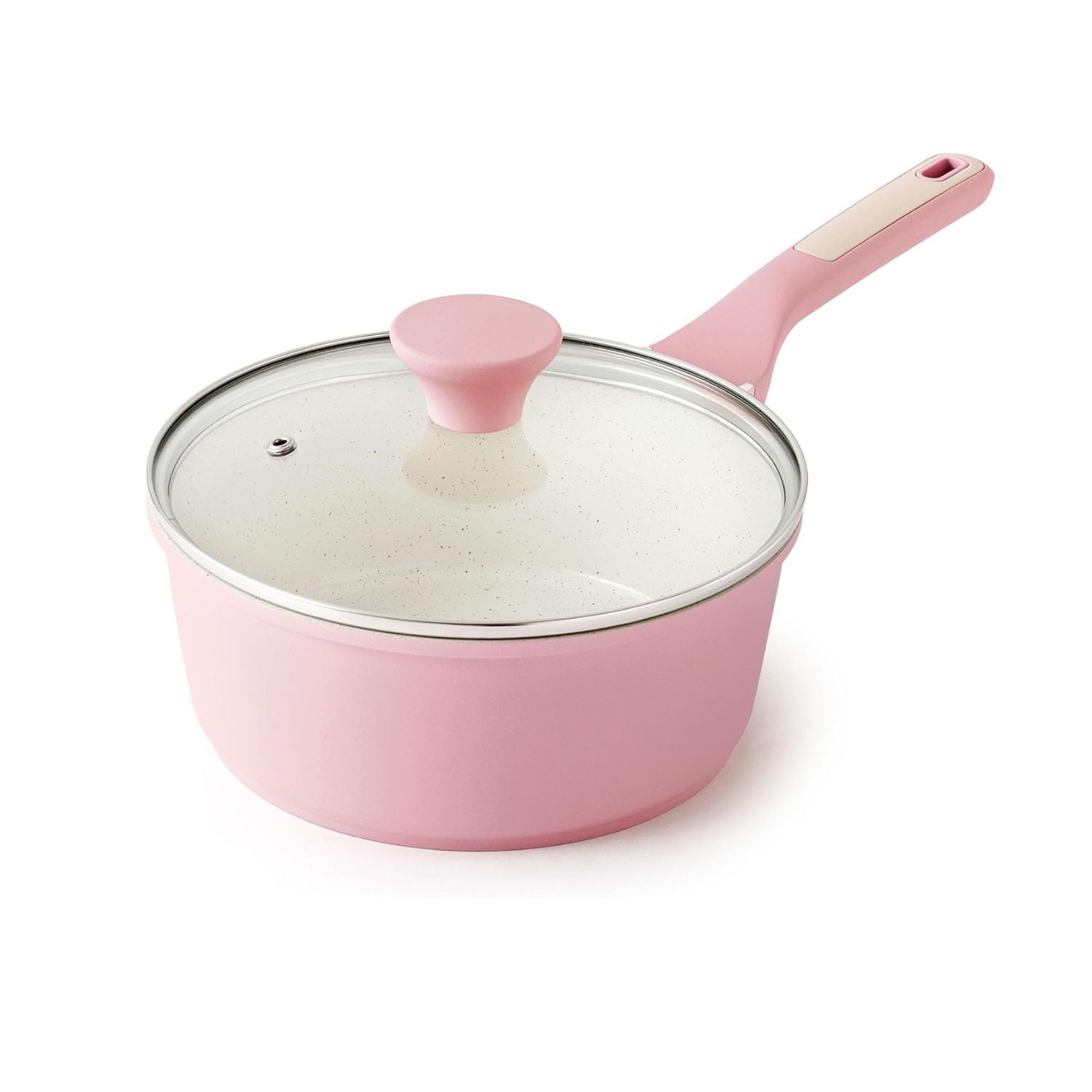 2 Qt Nonstick Saucepan with Lid Induction Compatible Small Cooking Pot