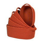 Pack of 5 Small Cotton Rope Storage Baskets with Handles Decorative Organizer