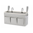 Bedside Caddy Organizer with Water Bottle Holder and Fixed Straps Hanging Storage