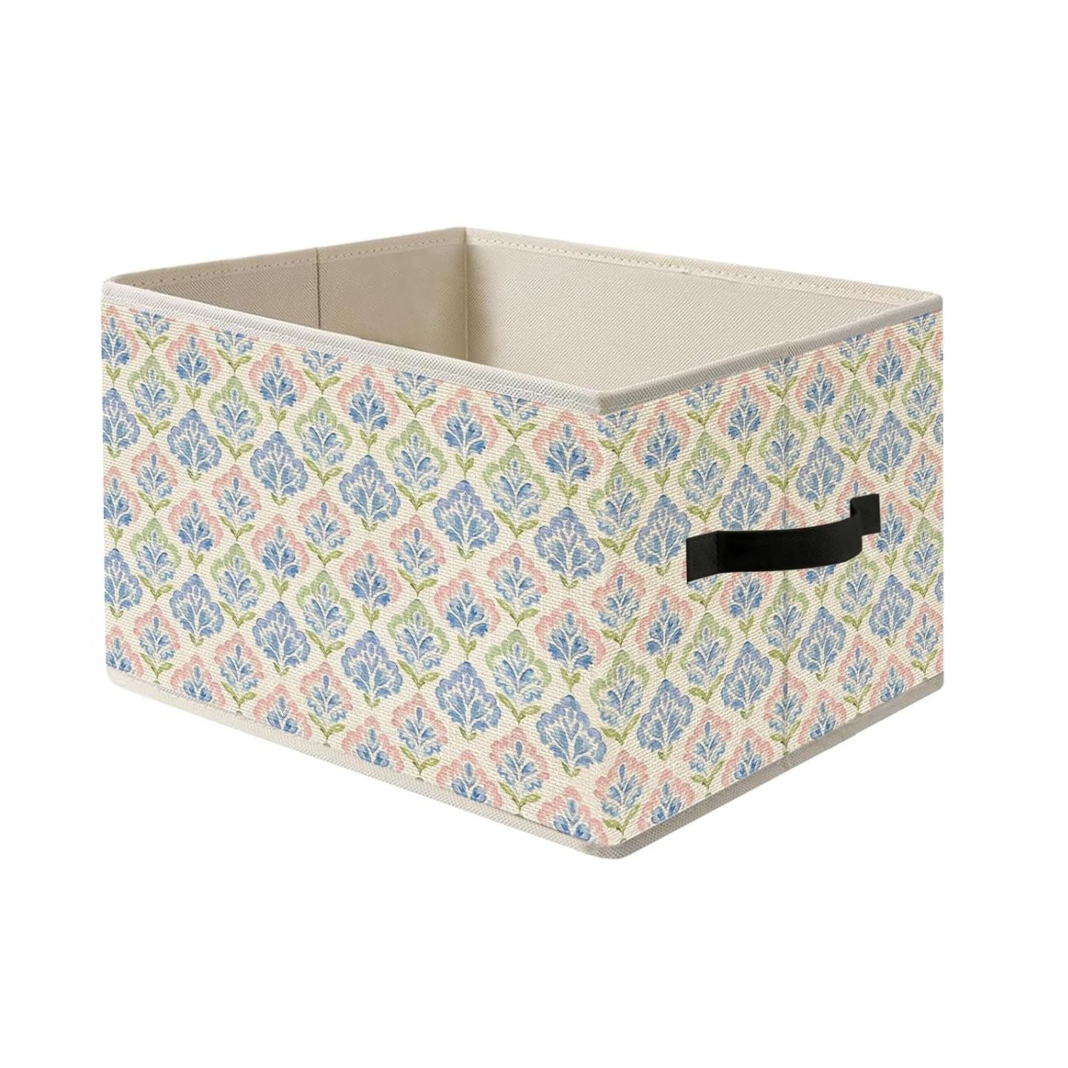 Foldable Storage Bin Box with Handles Vine Floral Organizer Basket