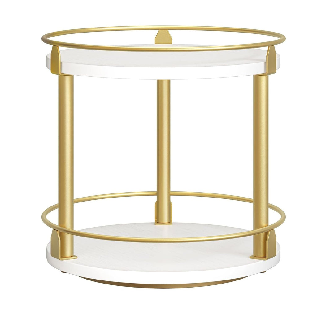 2 Tier Lazy Susan Spice Rack Organizer Rotating Turntable