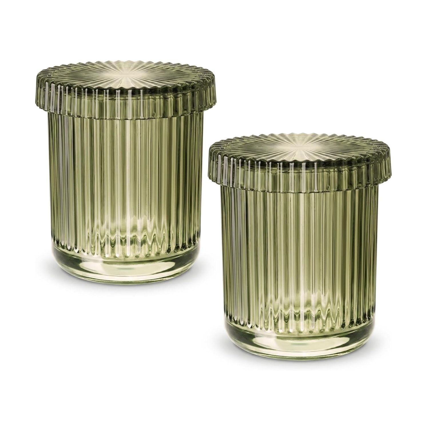 Pack of 2 Glass Apothecary Jars with Lids Bathroom Storage Canister Set