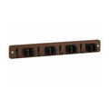 Wall Mounted Broom Holder with 4 Holders and 4 Hooks Wooden Mop Organizer Rack