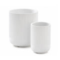 Ceramic Utensil Holder Set for Kitchen Counter Fluted Crock Organizers
