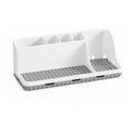 Bathroom Counter Organizer with Toothbrush Holder and 3 Qtip Canisters