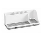 Bathroom Counter Organizer with Toothbrush Holder and 3 Qtip Canisters