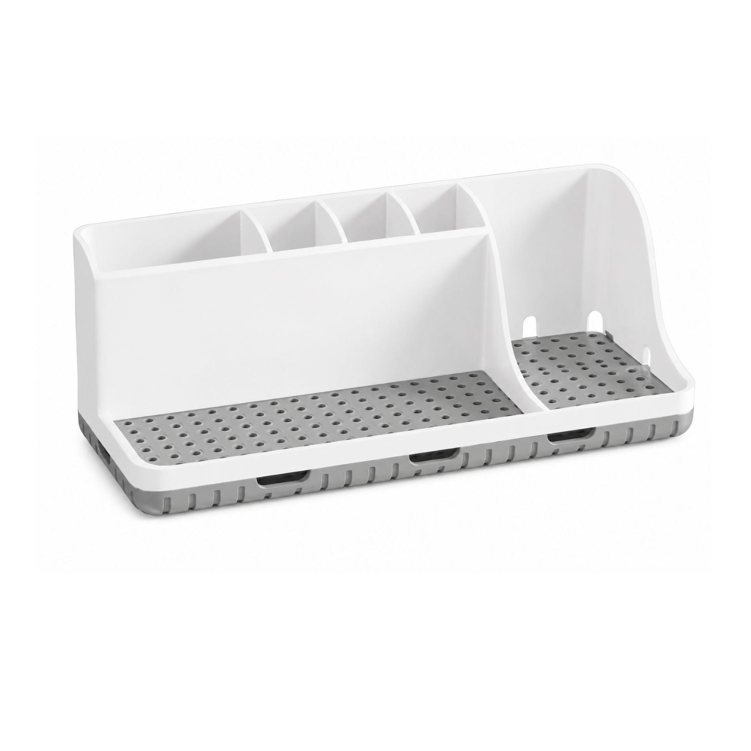 Bathroom Counter Organizer with Toothbrush Holder and 3 Qtip Canisters