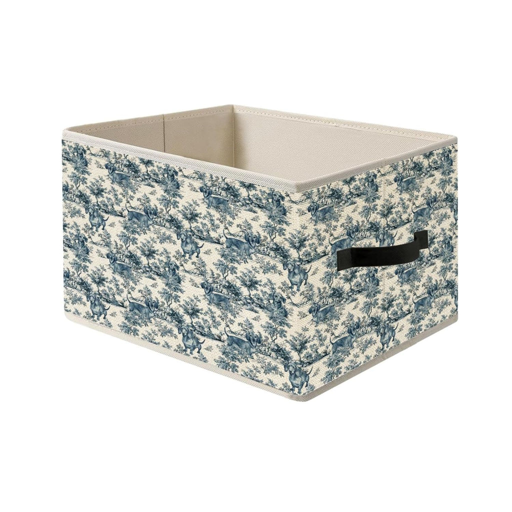 Foldable Storage Bin Box with Handles Vine Floral Organizer Basket