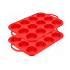 Silicone Muffin Pan with Metal Reinforced Frame Nonstick Cupcake Baking Mold