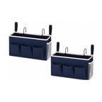 Pack of 2 Bedside Caddy Organizer with Water Bottle Holder and Fixed Straps