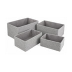 Pack of 4 Stackable Woven Storage Baskets Paper Rope Organizer Bins