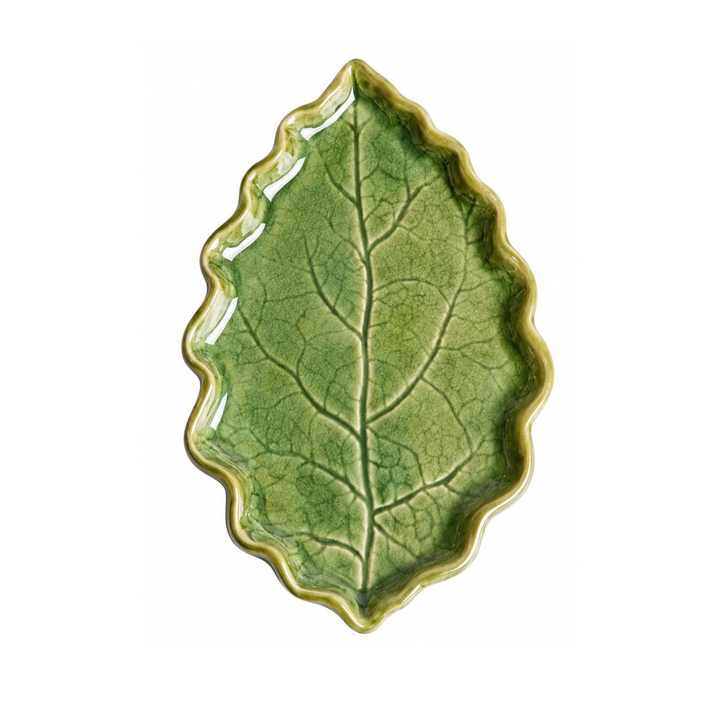 Ceramic Leaf Spoon Rest for Stove Top Kitchen Utensil and Spatula Holder