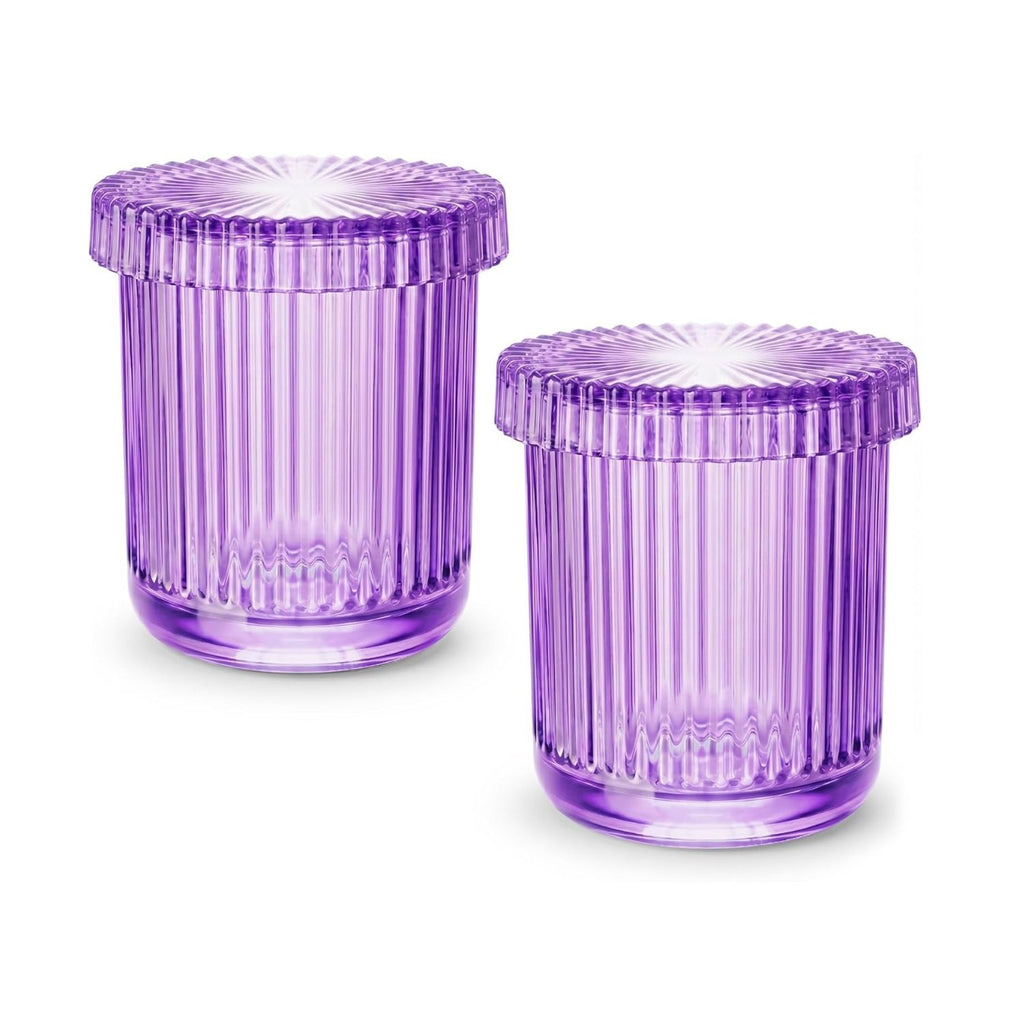 Pack of 2 Glass Apothecary Jars with Lids Bathroom Storage Canister Set
