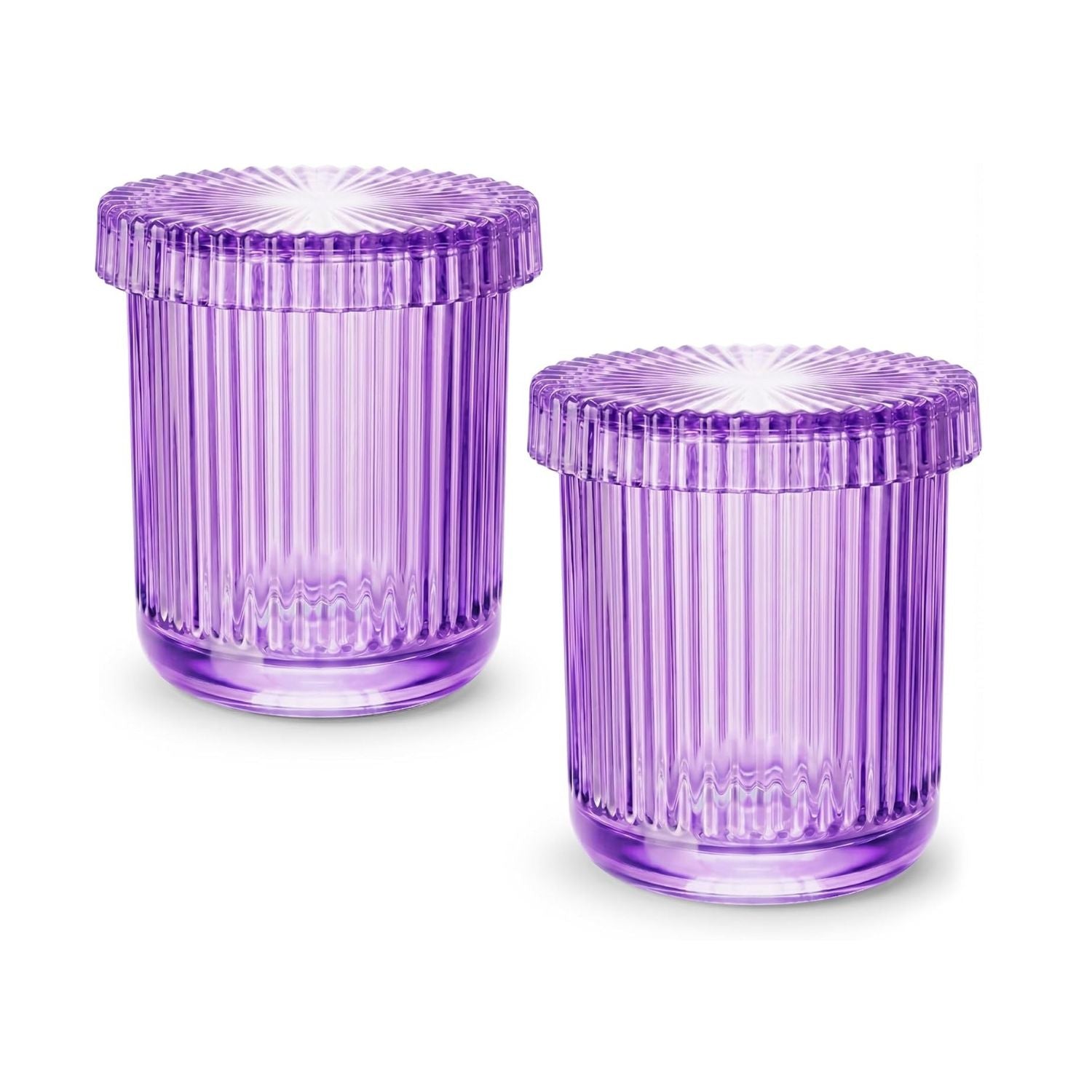 Pack of 2 Glass Apothecary Jars with Lids Bathroom Storage Canister Set