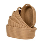 Pack of 5 Small Cotton Rope Storage Baskets with Handles Decorative Organizer