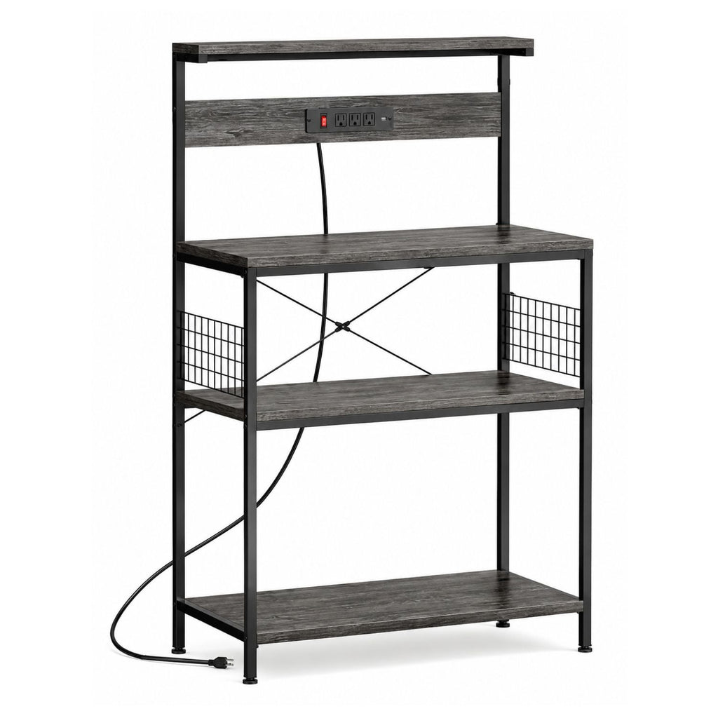 4Tier Microwave Stand Kitchen Baker’s Rack with Power Outlet
