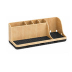 Bathroom Counter Organizer with Toothbrush Holder and 3 Qtip Canisters