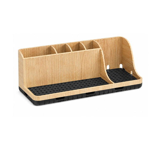 Bathroom Counter Organizer with Toothbrush Holder and 3 Qtip Canisters