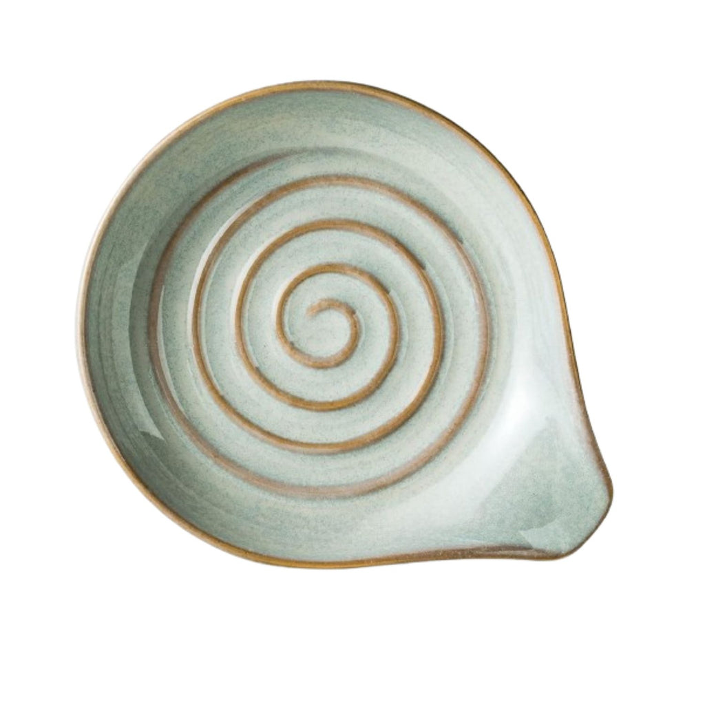 Large Ceramic Spoon Rest for Stove Top 5 Inch Heat-Resistant Utensil Holder