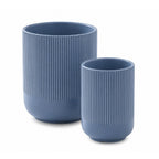 Ceramic Utensil Holder Set for Kitchen Counter Fluted Crock Organizers
