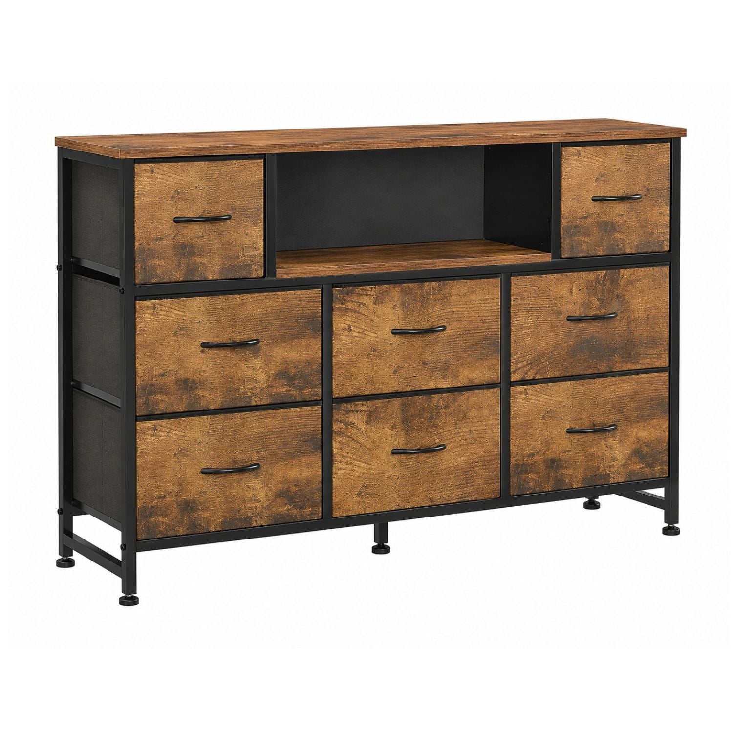 47 Inch TV Stand with 8 Fabric Drawers Power Outlet TV Console for 32-45 Inch TVs