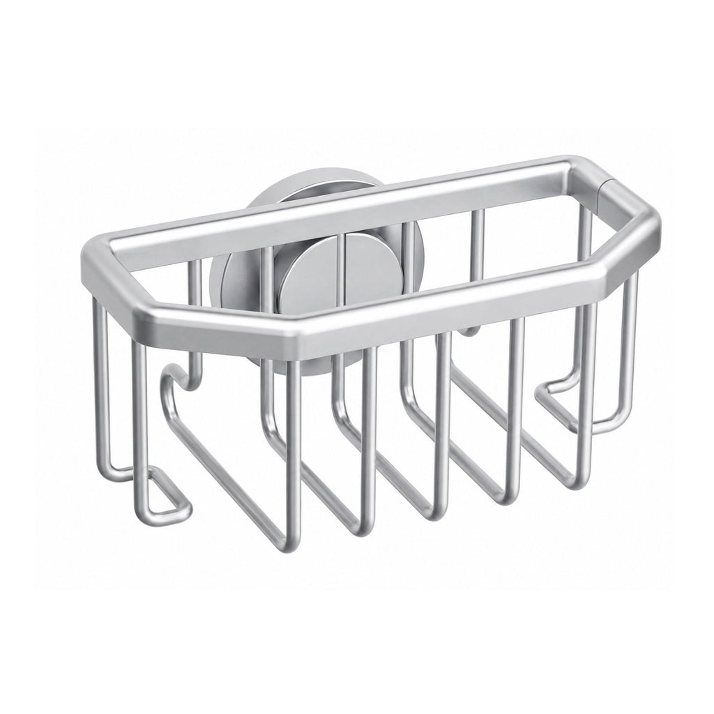 Kitchen Sink Sponge Holder with Strong Suction Cup Rustproof Aluminum Caddy