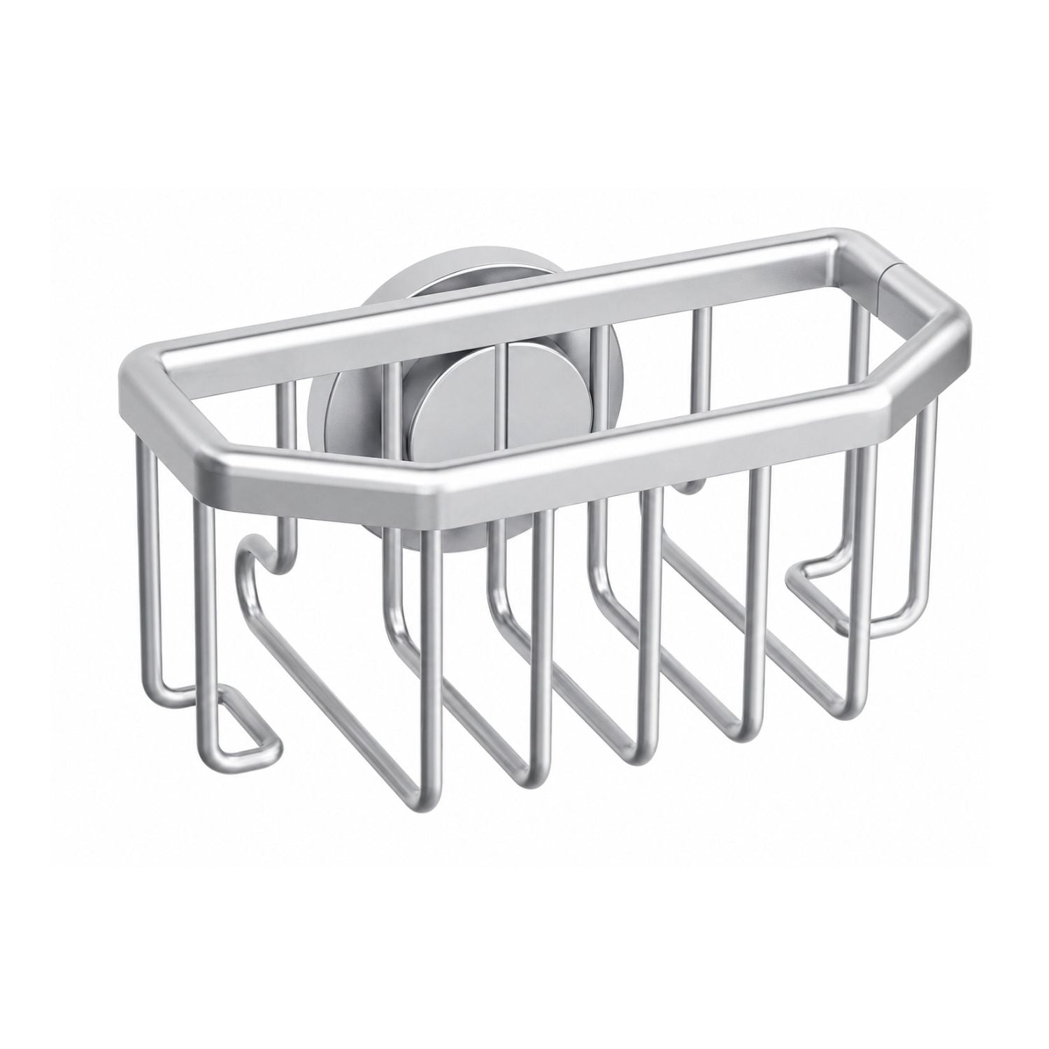 Kitchen Sink Sponge Holder with Strong Suction Cup Rustproof Aluminum Caddy