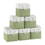 Pack of 6 Cube Storage Bins with Cotton Handles 11 Inch