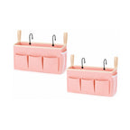 Pack of 2 Bedside Caddy Organizer with Water Bottle Holder and Fixed Straps