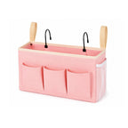 Bedside Caddy Organizer with Water Bottle Holder and Fixed Straps Hanging Storage