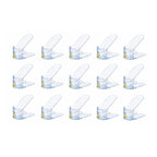 Pack of 15 Adjustable Shoe Slots Organizer Clear Double Layer Shoe Stackers Space