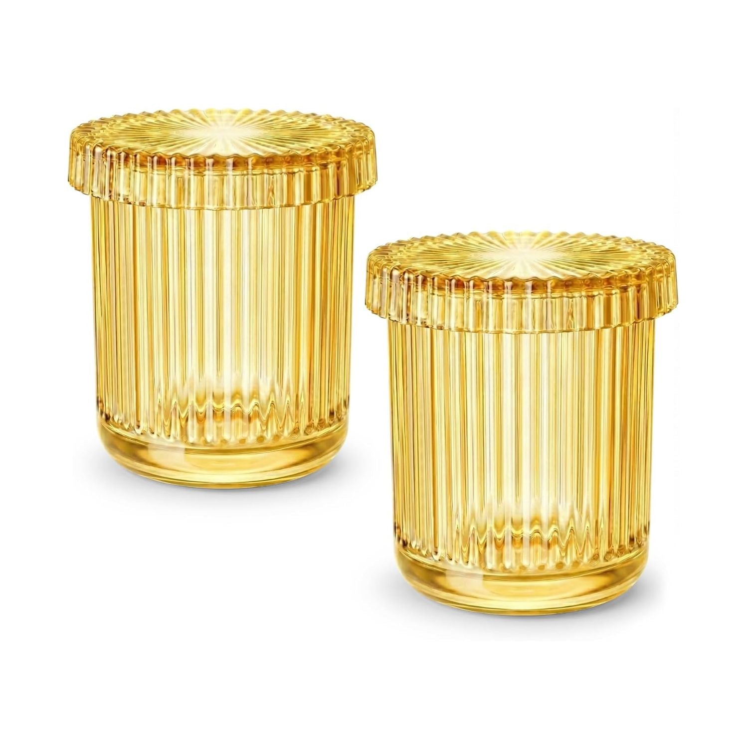 Pack of 2 Glass Apothecary Jars with Lids Bathroom Storage Canister Set