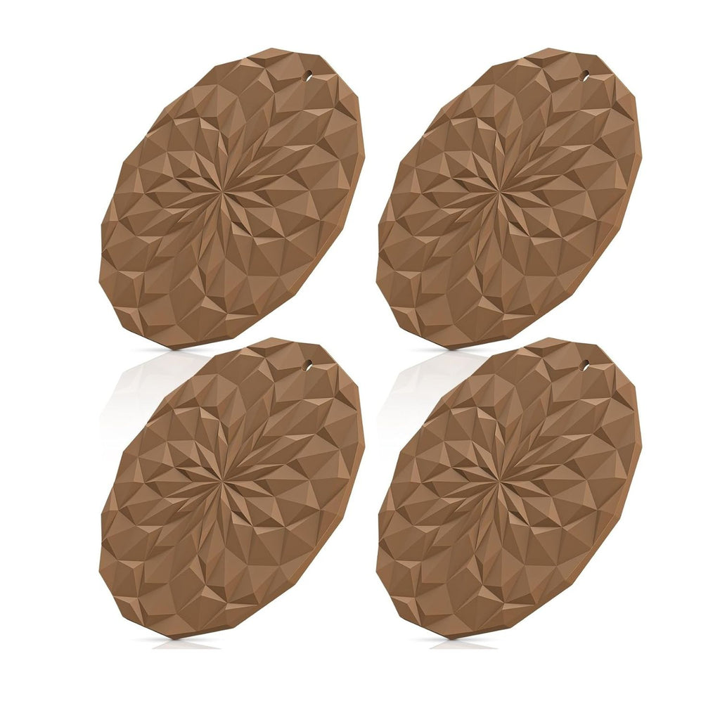 Pack of 4 Silicone Trivet Mats 7.4 Inch Heat Resistant Pot Holders