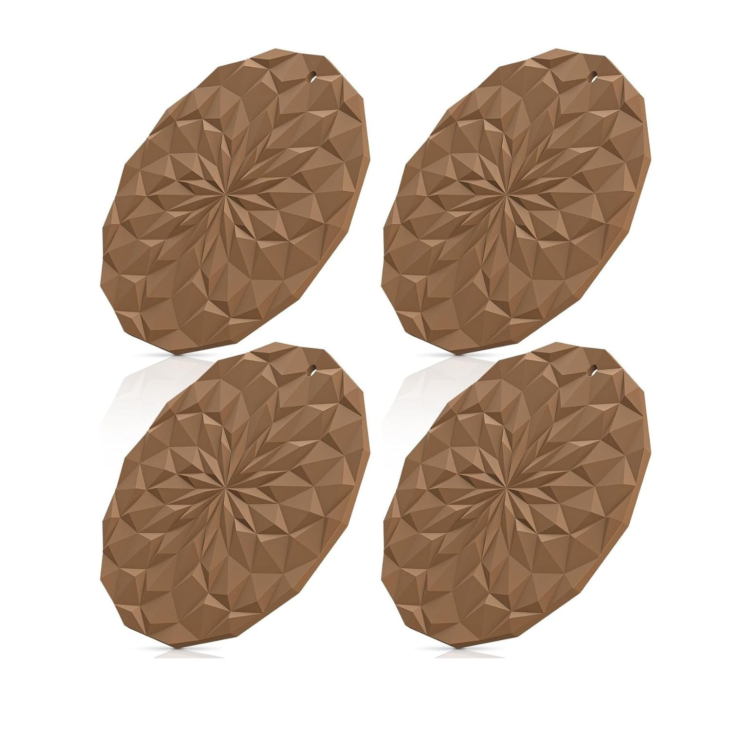 Pack of 4 Silicone Trivet Mats 7.4 Inch Heat Resistant Pot Holders