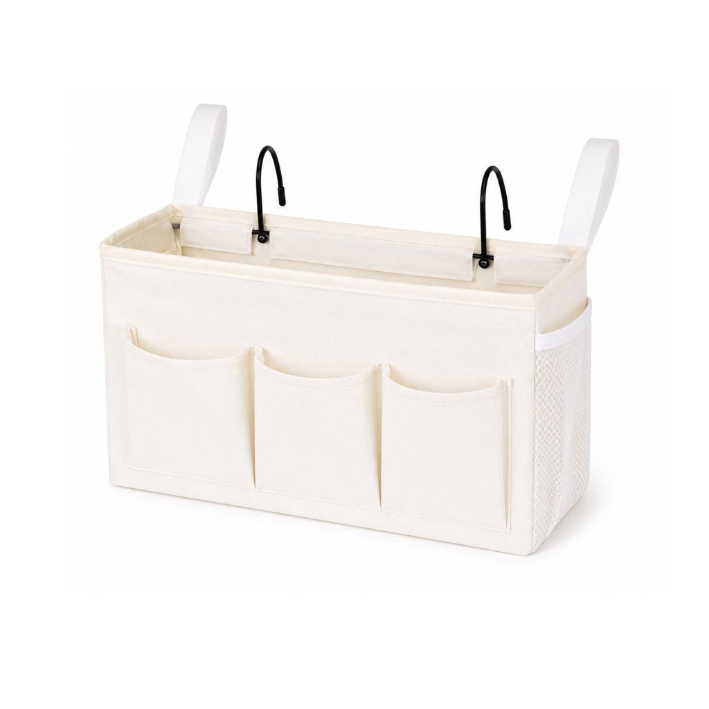 Bedside Caddy Organizer with Water Bottle Holder and Fixed Straps Hanging Storage