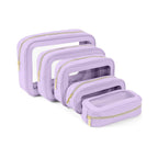Pack of 5 Clear Waterproof Makeup and Toiletry Bag Set Organizer Pouches