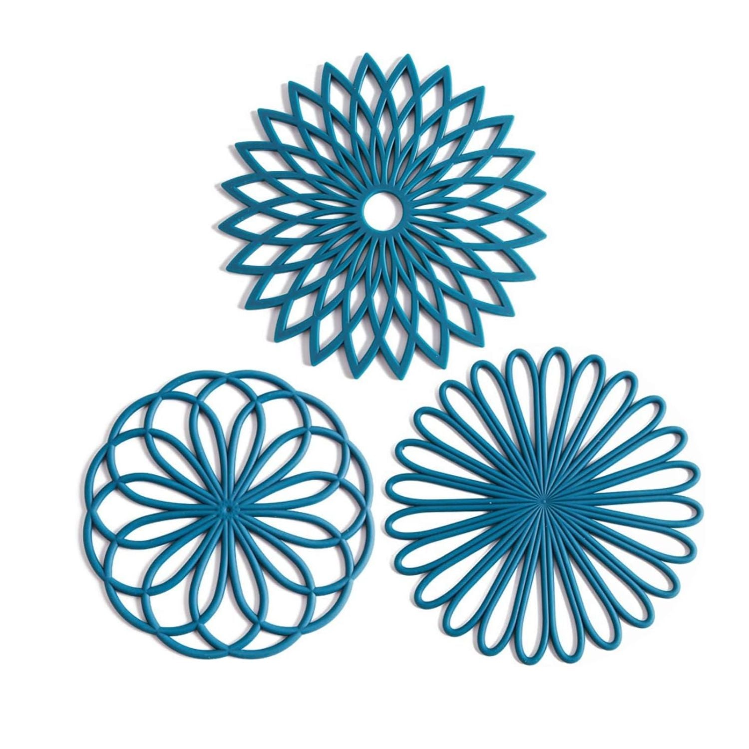 Pack of 3 Silicone Trivet Mats Non-Slip Heat Resistant Hot Pads