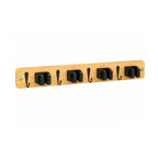 Wall Mounted Broom Holder with 4 Holders and 4 Hooks Wooden Mop Organizer Rack
