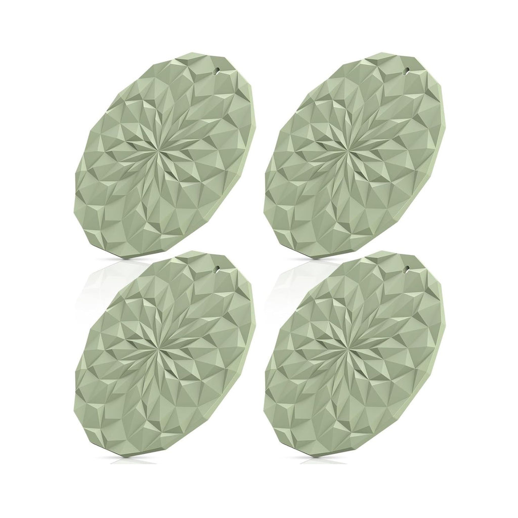 Pack of 4 Silicone Trivet Mats 7.4 Inch Heat Resistant Pot Holders