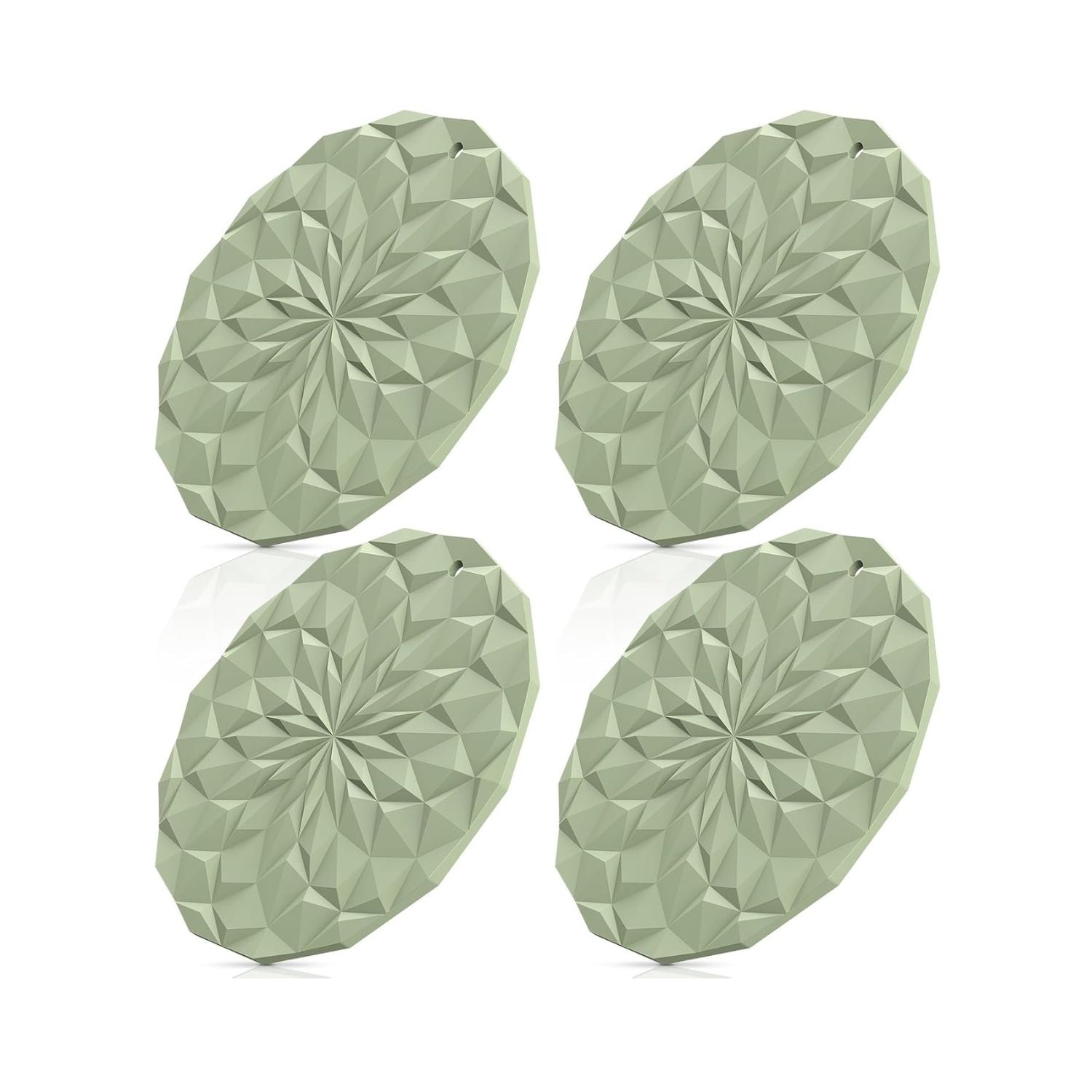 Pack of 4 Silicone Trivet Mats 7.4 Inch Heat Resistant Pot Holders