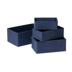 Pack of 4 Stackable Woven Storage Baskets Paper Rope Organizer Bins